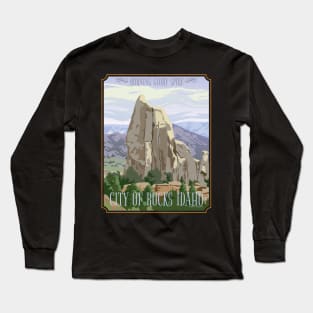 City of Rocks Idaho Travel Poster Long Sleeve T-Shirt